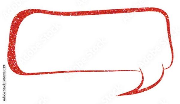 Fototapeta Red Speech bubble glitter on transparent background.Speech balloon. chat bubble icon. Design for decorating,background, wallpaper, illustration	
