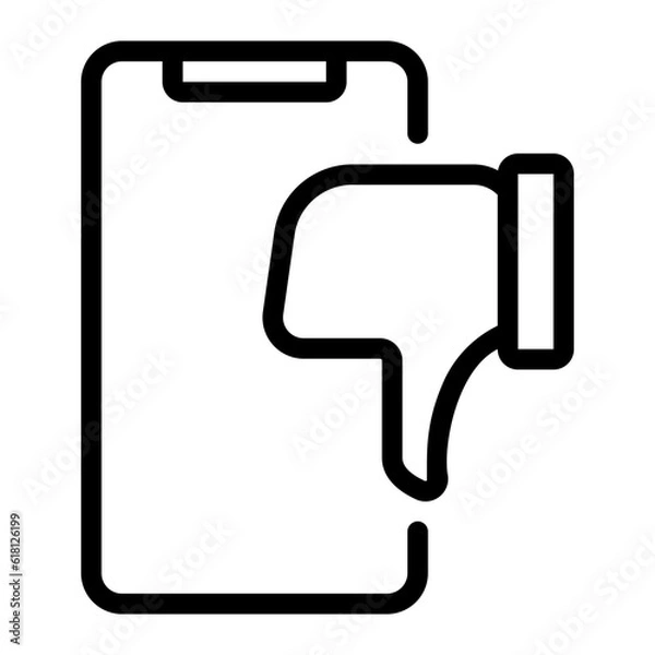 Fototapeta dislike line icon