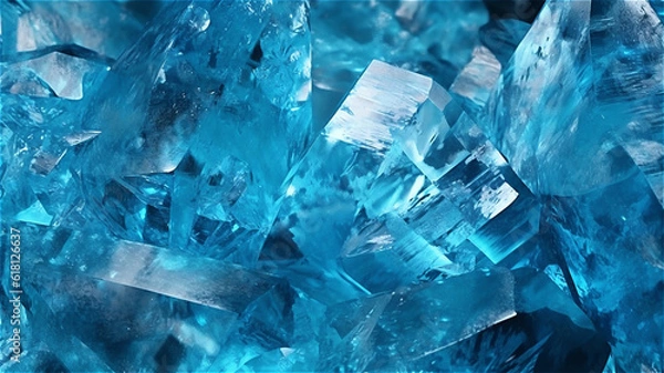 Obraz uncut sapphire blue gemstone, created with Generative AI Technology.