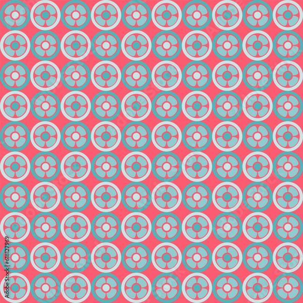 Fototapeta Beautiful seamless vector pattern design for decorative, wallpaper, wrapping paper, fabric, backdrop, shirt, tablecloths, clothes, blankets and other.