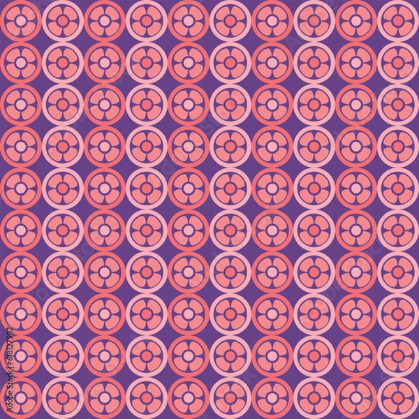 Fototapeta Beautiful seamless vector pattern design for decorative, wallpaper, wrapping paper, fabric, backdrop, shirt, tablecloths, clothes, blankets and other.