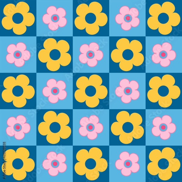 Fototapeta Beautiful seamless vector pattern design for decorative, wallpaper, wrapping paper, fabric, backdrop, shirt, tablecloths, clothes, blankets and other.