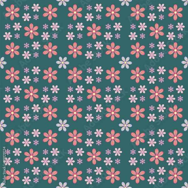 Fototapeta Beautiful seamless vector pattern design for decorative, wallpaper, wrapping paper, fabric, backdrop, shirt, tablecloths, clothes, blankets and other.