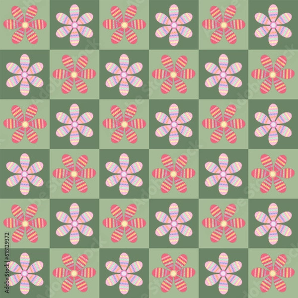 Fototapeta Beautiful seamless vector pattern design for decorative, wallpaper, wrapping paper, fabric, backdrop, shirt, tablecloths, clothes, blankets and other.