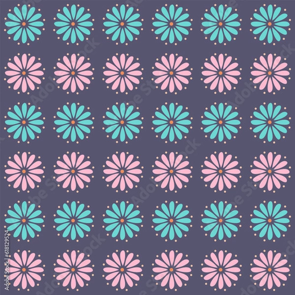 Fototapeta Beautiful seamless vector pattern design for decorative, wallpaper, wrapping paper, fabric, backdrop, shirt, tablecloths, clothes, blankets and other.