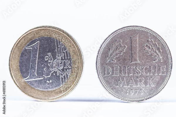 Obraz German Mark and Euro