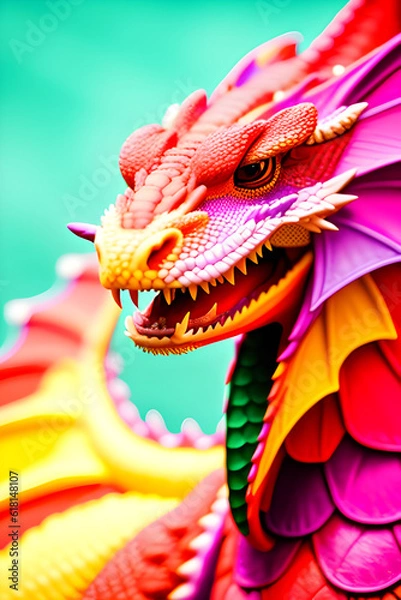 Fototapeta colorful-dragon, generative ai