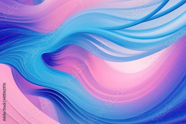 Fototapeta Softness of motion in abstract forms with shades of blue and pink and purple