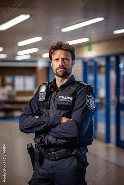 Obraz Portrait of police officer in uniform