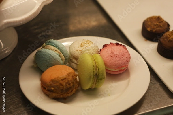 Obraz macaroons on a plate