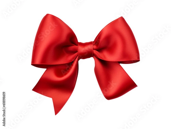 Obraz Red bow isolated on transparent or white background, png