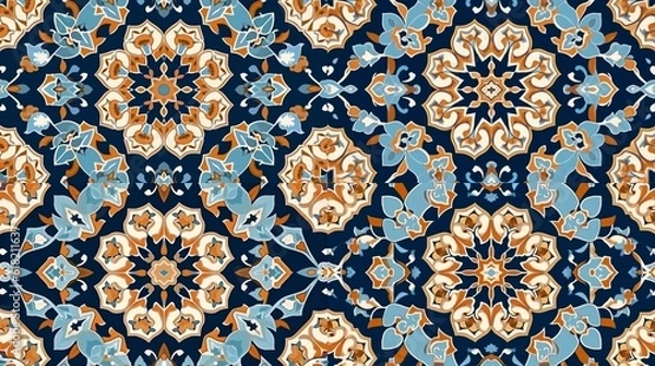 Fototapeta Colorful seamless pattern islamic background.Abstract.Generative AI