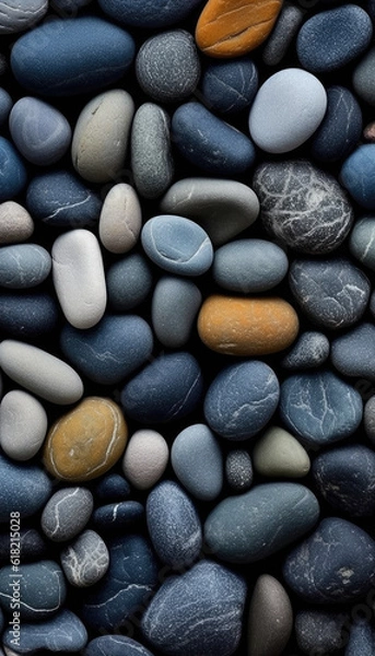 Fototapeta Pebble pattern black orange