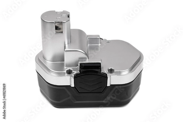 Obraz Silver black Screwdriver Battery isolated on white background