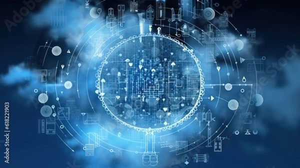 Fototapeta Cloud computing and its benefits