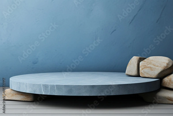 Fototapeta Podium and empty showcase minimal background