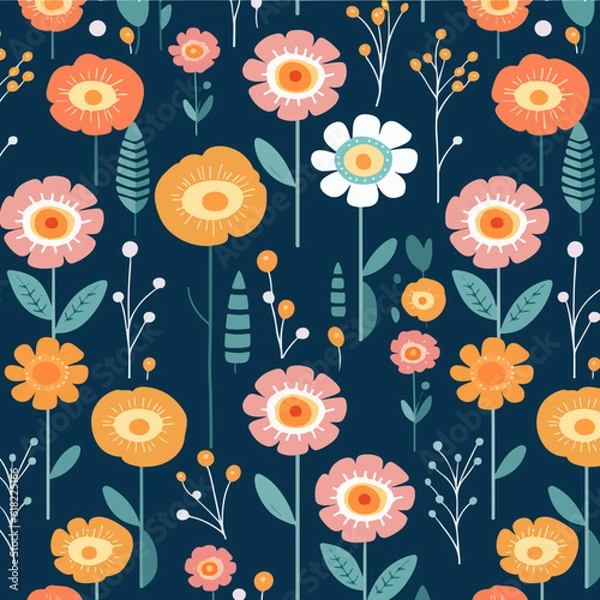 Fototapeta seamless floral pattern