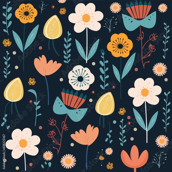 Fototapeta seamless floral pattern