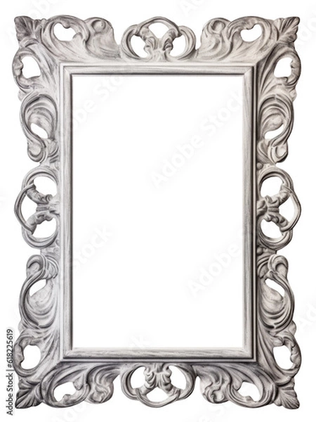 Fototapeta Antique wooden frame isolated, Generative AI