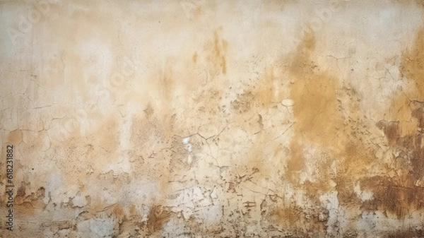 Fototapeta Vintage Concrete Wall with Light Brown Tonal Paint and Plaster