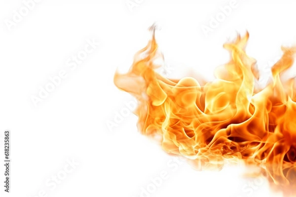 Fototapeta Fire on white background.Generative Ai.