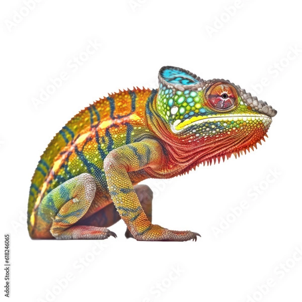 Fototapeta chameleon isolated on transparent background cutout