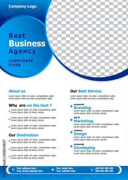 Obraz Modern and Creative Business Flyer design template with grandiant color. Vector illustration.