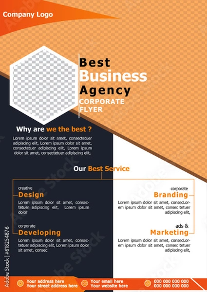 Obraz Modern and Creative Business Flyer design template with grandiant color. Vector illustration.