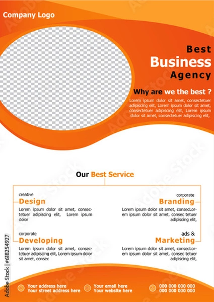 Obraz Modern and Creative Business Flyer design template with grandiant color. Vector illustration.