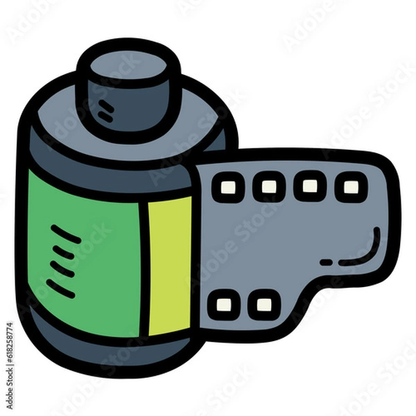 Obraz film roll filled outline icon style