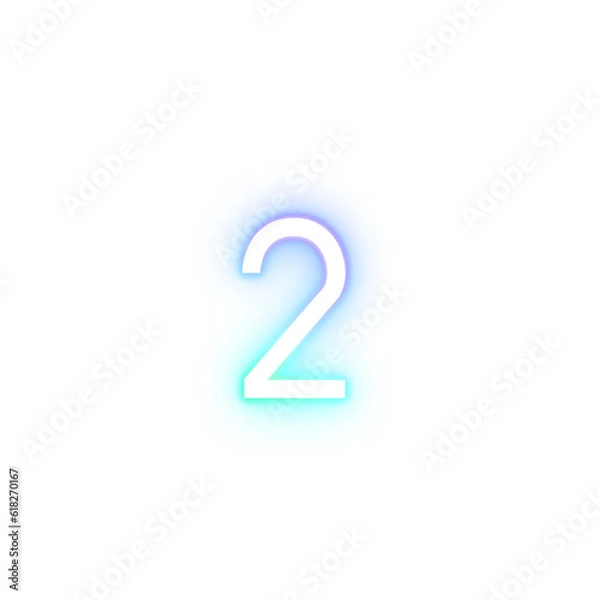 Obraz two number alphabet font gradient neon light