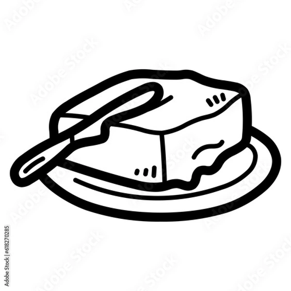Fototapeta Butter line icon style