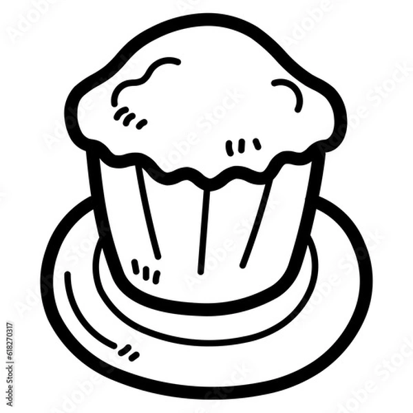 Fototapeta muffin line icon style