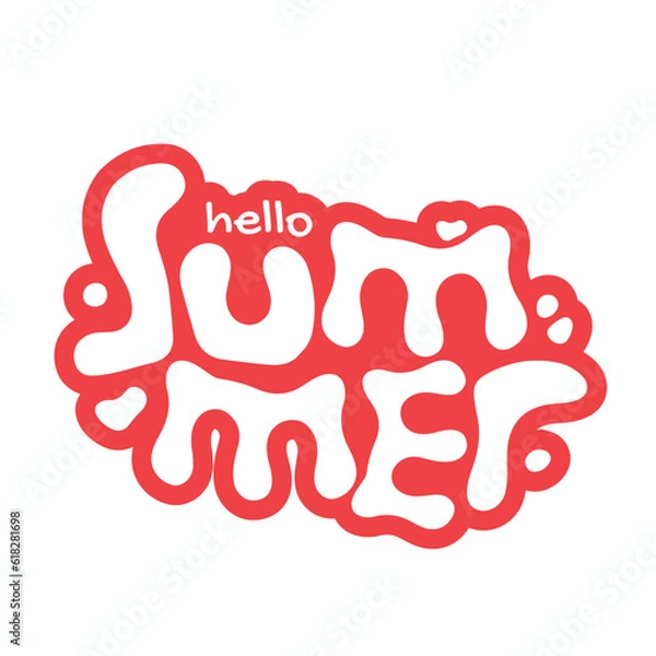 Fototapeta Lettering composition of Summer and abstract shape. Summer lettering. Vector Stock illustration stock illustration