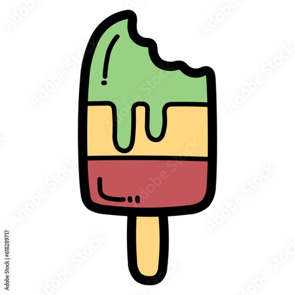 Obraz ice cream filled outline icon style