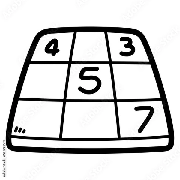 Fototapeta sudoku line icon style