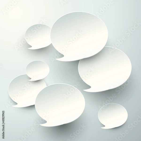 Fototapeta abstract 3D speech bubbles design