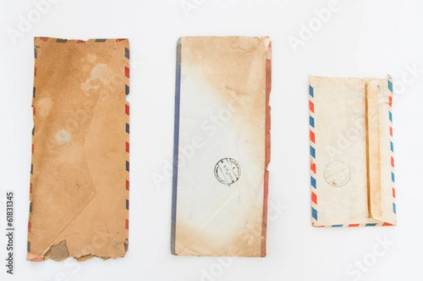 Fototapeta Old envelope on white background