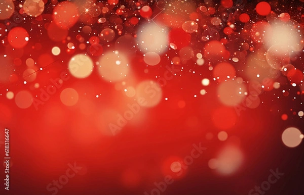 Fototapeta red christmas bokeh background