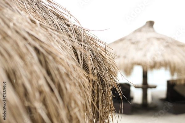Obraz Close up of beach umbrella