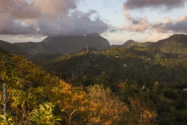 Obraz Saint Lucia, view from the Tet Paul Natural Trail