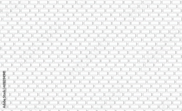 Fototapeta white brick wall texture seamless vector illustration