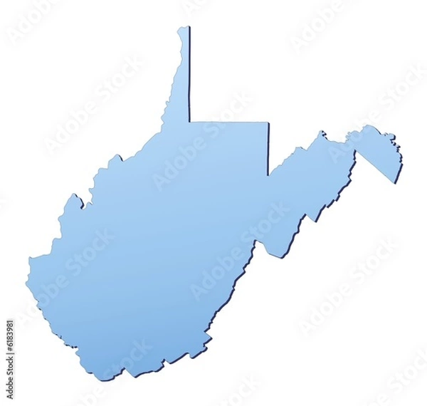 Fototapeta West Virginia(USA) map filled with light blue gradient