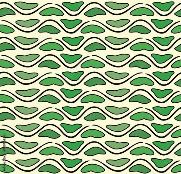 Fototapeta Japanese Leaf Curl Zigzag Line Vector Seamless Pattern