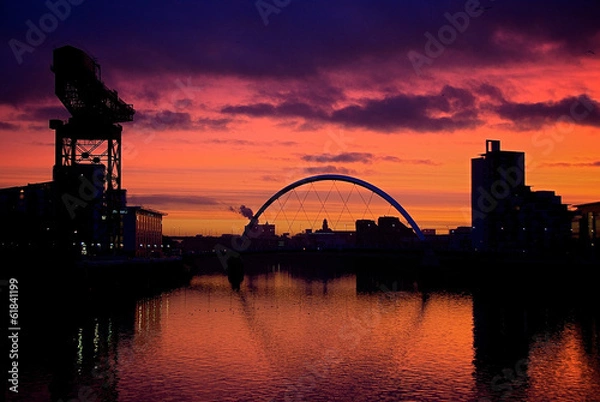 Obraz Sunset River Clyde Glasgow Szkocja