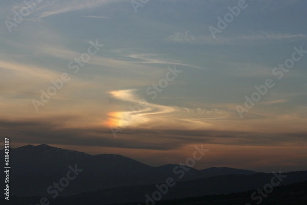 Obraz sunset over the mountains