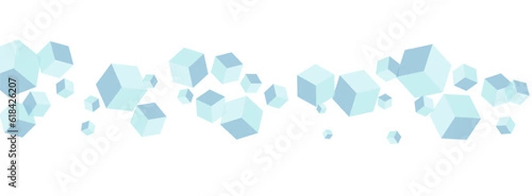 Fototapeta Sky Blue Square Background White Vector. Box Science Card. Blue-gray Cube Light Texture. Modern Design. Gray Perspective Geometric.