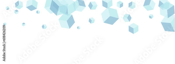 Obraz Blue-gray Box Background White Vector. Polygon Model Texture. Gray Cubic Style Card. Simple Template. Blue Minimal Geometric.