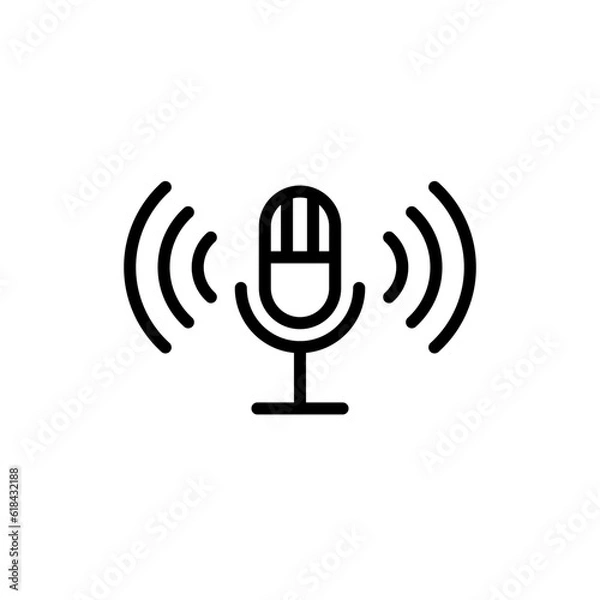 Fototapeta communication mic sign symbol vector