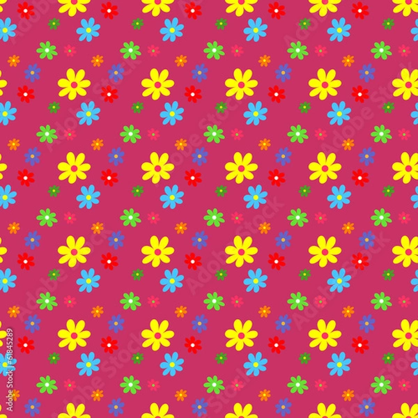 Fototapeta Seamless pattern with flowers.